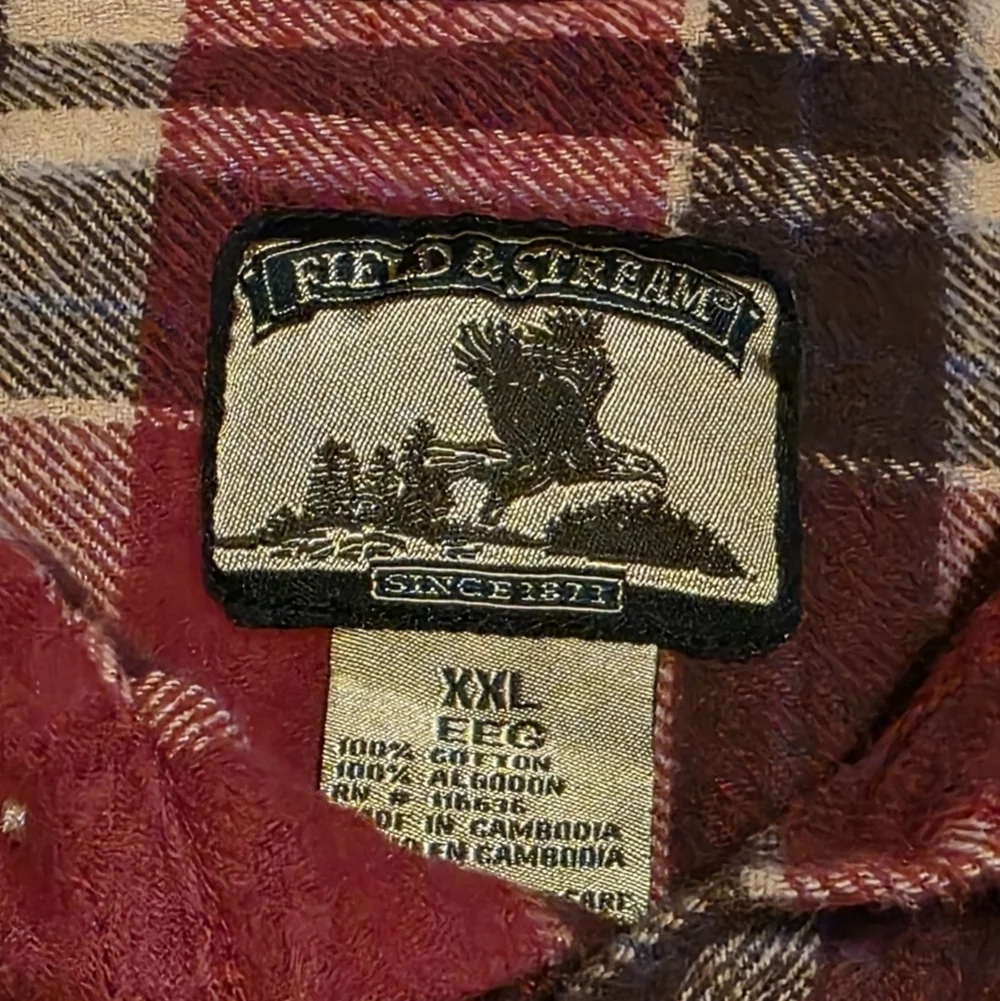 FIELD & STREAM Classic Red Plaid Men's heavyweight Flannel Shirt Sz. XXL